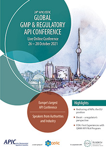 24th APIC/CEFIC Global GMP & Regulatory API Conference - Live Online