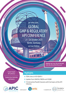 26th APIC/CEFIC Global GMP & Regulatory API Conference - in Berlin or online