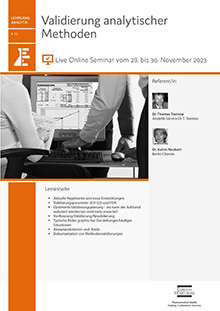 Validierung analytischer Methoden (A 12) - Live Online Seminar