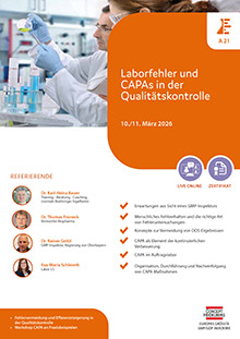 Laborfehler und CAPAs in der Qualitätskontrolle (A 21) - Live Online Seminar
