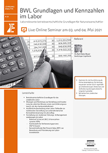 Live Online Seminar: BWL Grundlagen und Kennzahlen im Labor (A 23)