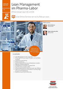 Lean Management im Pharma-Labor (A 25) - Live Online Seminar