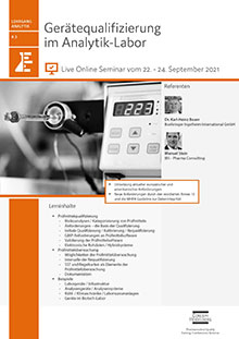 Live Online Seminar: Gerätequalifizierung im Analytik-Labor (A 3)