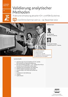 Validierung analytischer Methoden (A 4) - Live Online Seminar