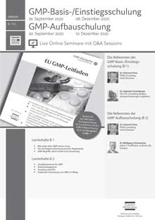 GMP-Basisschulung/-Einstiegsschulung (B 1) - Aufzeichnung Online Seminar