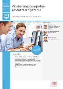 Validierung computergestützter Systeme (CV 1) - Live Online Seminar
