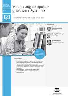 Kombi: Validierung computergestützter Systeme (CV 1) und Computervalidierung für die Softwareentwicklung (CV 28) - Live Online Seminar