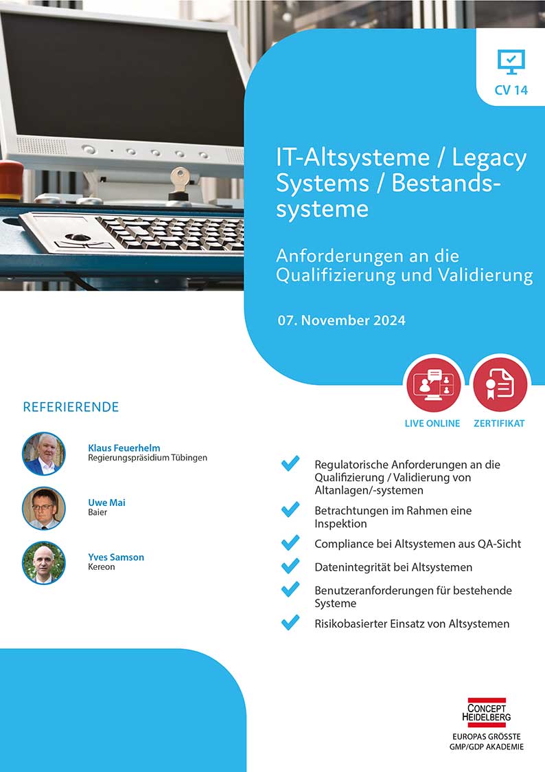 Altsysteme / Legacy Systems / Bestandssysteme  (CV 14) - Live Online Seminar
