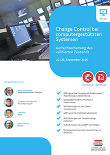 Kombi: Change Control bei computergestützten Systemen (CV 24) und GxP-gerechte IT/OT-Infrastruktur und Virtualisierung (CV 12) - Live Online Seminare