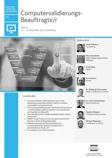 Computervalidierungs-Beauftragte/r (CV 7) Block 2