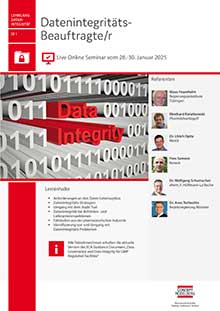 Datenintegritäts-Beauftragte/r (DI 1) - Live Online Seminar