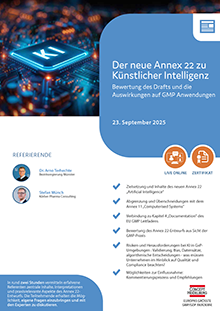 Der neue Annex 22 zu Künstlicher Intelligenz - Live Online Seminar