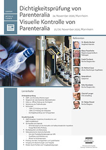 Kombibuchung: Dichtigkeitsprüfung und visuelle Kontrolle von Parenteralia Sie sparen EUR 190,-