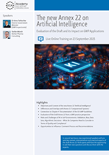 The new Annex 22 on Artificial Intelligence - Live Online Training