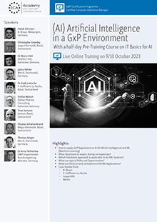 (AI) Artificial Intelligence in a GxP Environment - Live Online Training