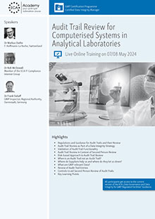 Audit Trail Review for Computerised Systems in Analytical Laboratories - Live Online Training