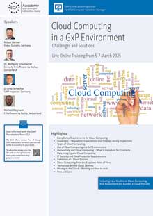 Cloud Computing in a GxP Environment - Live Online Training 