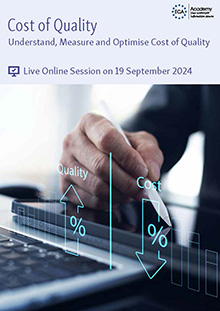 Cost of Quality - Live Online Session