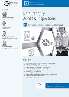 Data Integrity Audits and Inspections - Live Online