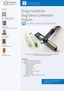Design Controls for Drug-Device Combination Products - Live Online Training
