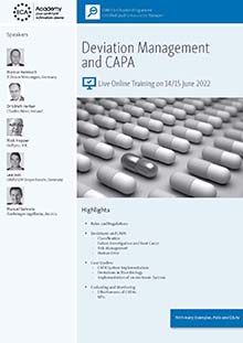 Deviation Management and CAPA - Live Online