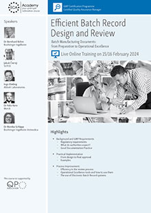 Efficient Batch Record Design and Review - Live Online Training