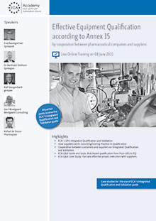 Live Online Training: Effective Equipment Qualification according to Annex 15 Im Auftrag der ECA Academy