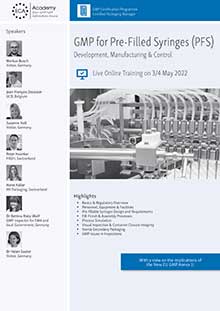 GMP for Pre-Filled Syringes (PFS) - Live Online Training