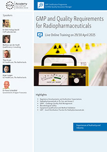 GMP and Quality Requirements for Radiopharmaceuticals - Live Online Training