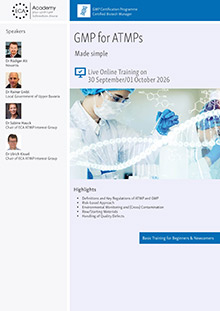 GMP for ATMPs - Live Online Training