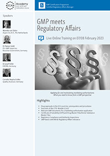 GMP meets Regulatory Affairs - Live Online Training