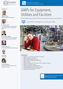 GMPs for Equipment, Utilities and Facilities - Live Online Training