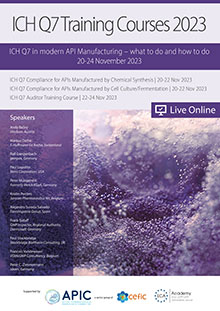 ICH Q7 Compliance for APIs Manufactured by Chemical Synthesis - Live Online Training