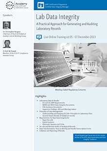 Lab Data Integrity, Part 2 - Live Online Training