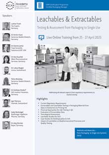 Leachables and Extractables - Live Online Training