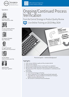 Ongoing/Continued Process Verification - Live Online Training 