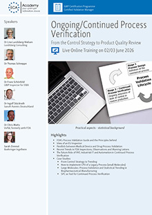 Ongoing/Continued Process Verification - Live Online Training 