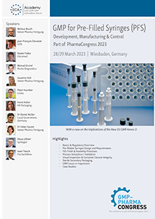 GMP for Pre-Filled Syringes (PFS) - Development, Manufacturing & Control