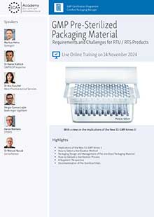 GMP Pre-sterilized Packaging Material - Live Online Training