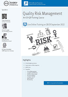 Quality Risk Management (ICH Q9) - Live Online Training