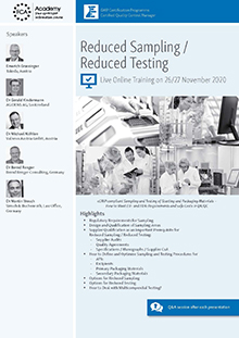 Live Online Training: Reduced Sampling - Reduced Testing Im  Auftrag der ECA Academy