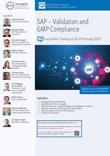 SAP - Validation and GMP Compliance - Live Online Training