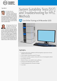 System Suitability Tests (SST) and Troubleshooting for HPLC Methods - Live Online Training