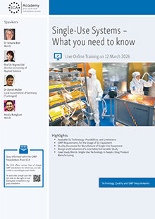 Single-Use Systems - What you need to know - Live Online Training
