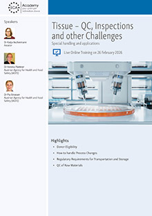 Tissue – QC, Inspections and other Challenges - Live Online Training