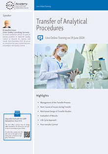 Transfer of Analytical Procedures - Live Online Training