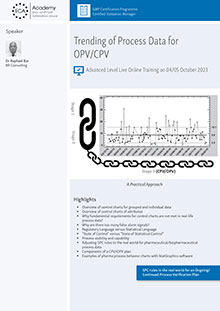 Advanced Level: Trending of Process Data for OPV/CPV - Live Online Training