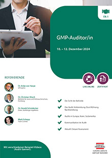 GMP-Auditor/in (FA 1) - Live Online Seminar