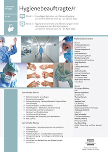 Hygienebeauftragte/r (H 1/H 2) - Live Online Seminar