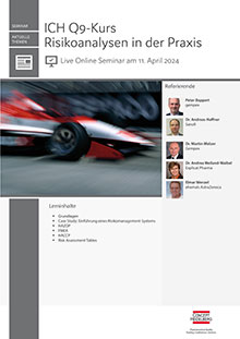 ICH Q9-Kurs Risikoanalysen in der Praxis - Live Online Seminar